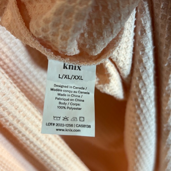 KNIX Sz L/XL/XXL Waffle Mid-Length Robe in Rose Quartz Pockets NEW WITH TAGS - Picture 8 of 10